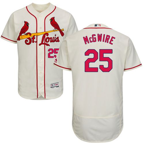 Cardinals #25 Mark McGwire Cream Flexbase Authentic Collection Stitched MLB Jersey